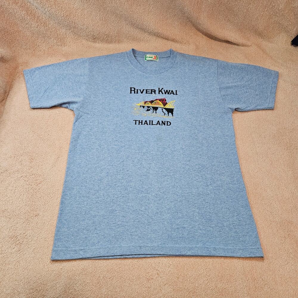 O'Sport River Kwai Thailand Embroidered T-Shirt Blue
